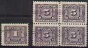 Canada - 1905 1c And 5c (block Of Four) Postage Dues, Perf 12. Used - Strafport