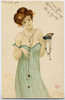 Raphael Kirchner, Fille Au Porte-bonheur, Carte Originale - Kirchner, Raphael