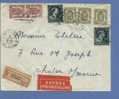 420(3)+696(2)+715(2) Op Aangetekende EXPRES-brief Met Stempel ELSENE Naar CHALONS (France) - 1936-1957 Collar Abierto