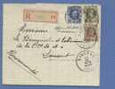 203+255+257 Op Aangetekende Brief Met Cirkelstempel LINCENT - 1922-1927 Houyoux