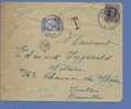 198 Op  Brief Met Cirkelstempel COMINES/KOMEN, Getaxeerd (taxe) Met TX38 Met Stempel BRUSSEL - 1922-1927 Houyoux