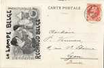 ROULERS - CARTE PUBLICITAIRE LA LAMPE à PETROLE + RECHAUD - ECLAIRAGE - MAISON CALLEBERT DEMEESTER En 1907 - AUTOGRAPHE - Röselare