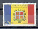 TIMBRE NOUVEAU L´ANDORRE ANDORRA - DRAPEAU - BOUCLIER ANDORRE - ANNIVERSAIRE DE LA CONSTITUTION - Stamps