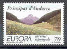 TIMBRE NOUVEAU L'ANDORRE ANDORRA - EUROPE 1999 FLEURS EN VALLÉE ENTRE DES MONTAGNES - 1999