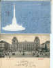 Belgique:BRUXELLES:2 Cartes:1:La Gare Du Nord.1905.2:Monumentd´Ans Pach.1899.Relief.Les Meilleurs Compliments De La Joye - Lots, Séries, Collections