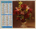 CALENDRIER ALMANACH DES PTT GRAND FORMAT EN DOUBLE ANNEE 1981 THEME BOUQUET DE FLEURS  SUPERBE - Tamaño Grande : 1981-90