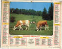 CALENDRIER ALMANACH  PTT GRAND FORMAT EN DOUBLE ANNEE/1985 CAMPAGNE VERDOYANTE VACHE 39 JURA/HAMEAU DE VILLARD 74 SAVOIE - Groot Formaat: 1981-90