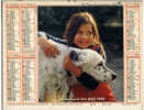 CALENDRIER ALMANACH  PTT GRAND FORMAT EN DOUBLE ANNEE 1988 FILLETTE & LAPIN /FILLETTE ET SETTER /CHIEN - Tamaño Grande : 1981-90