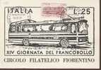 B337 Marcofilia Marcophilie Giornata Del Francobollo Bus Firenze 1972 - Bus