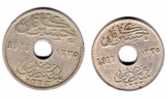 2 Piéces D Egypte 5 Milliémes 1917 -10 Milliémes 1916 - Egipto