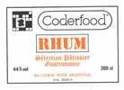 Etiquette  De Rhum   -  Coderfood  -  Patissier  -  Sté Coderf  à  Argenteuil  (95) - Rhum