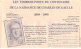 Enveloppe De Chèques Postaux  De 1990 Timbres Centenaire Naissance Charles De Gaulle - De Gaulle (General)