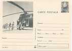 Romania Military Helicopter Carrying Armed Soldiers Mint Cacheted Postal Card 1956 - Hubschrauber
