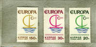 Cipro - Serie 262/64** (Unificato) 1966  Europa Cept - 1966