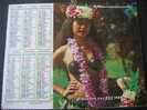 CALENDRIER GRAND FORMAT DOUBLE ALMANACH  PTT 1988 FEMME EXOTIQUE VAHINEE /PLAGE DE SABLE FIN DE REVE DANS ILE TAHITI - Tamaño Grande : 1981-90