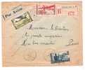 LETTRE  .EN RECOMMANDE PAR AVION - Cartas & Documentos