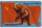 BEAR & RUSSIA FLAG ( England - Beautifull Old And Rare Mercury Magnetic Card ) Ours Grizzly Baer Oso Orso Bears Ex SSSR - Dschungel