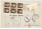 316)cartolina Raccomandata Con 6x30cen. Imperiale Senza Fasci Da Siena A Sovicille Il24-3-1945 - Storia Postale