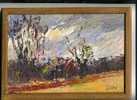 - HUILE SUR PANNEAU DE BOIS . PAYSAGE . SIGNE - Oils