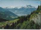 Leysin (1300 M.) Les Dents-du-Midi Et La Vallée Du Rhône - Leysin