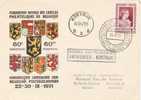 Helicopter Flight Belgique National Congress Cacheted Exhibition Cover 1951 - Elicotteri