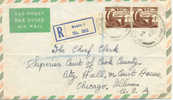 Ireland Postal History. Cover Registered 1962 To USA. 2 Scan - Briefe U. Dokumente
