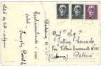 349)cartolina Postale Con 2x15cen.+50cen. Turrita Da Barlassina A Paternò Il 21/11/1945 - Poststempel