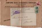 BELGIUM OCCUPATION USED COVER 1916 CANCELED BAR BRUSSEL - OC1/25 Governo Generale