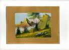 -  GOUACHE SUR CARTON FIN .PAYSAGE DE MONTAGNE PAR VARADY . SIGNEE EN BAS - Estampas