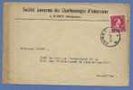 691 Op Brief Met Hoofding "Charbonnages D'Amercoeur" Met Cirkelstempel JUMET - 1936-1957 Offener Kragen