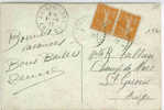Belle Obiteration St Girons Du 11/04/1924 Sur 2timbre N:158 Sur Cp Joyeuses Paques - Saint Girons
