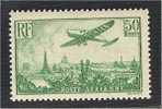 FRANCE AIRPOST 1936, SMALL VALUES HINGED, 50 FRANCS STAMP NEVER HINGED! - 1927-1959 Nuevos