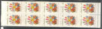 Australia 1990  Greetings Stamps 41c :Booklet Pane. No. 1230×10 - Rose