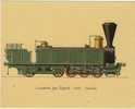Locomotive Type Engerth - 1858 - Autriche (17 Cm Sur 21 Cm). Ce N´est Pas Une Carte Mais Une Gravure Sur Carton. - Materiale