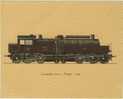 Locomotive 6112 - France - 1909 (17 Cm Sur 21 Cm). Ce N´est Pas Une Carte Mais Une Gravure Sur Carton. - Materiale