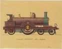 Locomotive "JOHNSON" - 1889 - Angleterre (17 Cm Sur 21 Cm). Ce N´est Pas Une Carte Mais Une Gravure Sur Carton. - Materiale