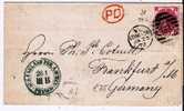 GBV012/ 1872 – London-Frankfurt – Via Aachen Franco Stempel In Grün(  Brief, Cover, Lettre) - Storia Postale