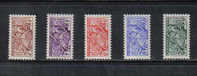 ES178g - MONACO 1951 : Cavaliere , Serie N. 371/375  * - Unused Stamps
