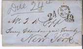 GBP083/ 1861 – London/New York, Doppelt Taxiert 24 Und 19 Cents - Cartas & Documentos