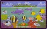 Télécarte Japon / 110-176205 - Animal DAUPHIN & POISSON Peinture - DOLPHIN & FISH Japan Phonecard  - DELFIN & FISCH - 01 - Dolfijnen