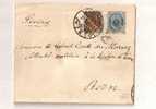 DANEMARK 1899, Yv 23 + 26 S/L DE KJOBENHAVN POUR LA SUISSE - Cartas & Documentos