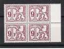 Belgie OCB TX81P (**) In Blok Van 4. - Timbres