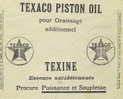 Belgique : CCP Petrole Huile Texaco Voiture Essence Antidétonnante Auto Car Oil Moteur Motor Energie Texine Etoile - Petrolio