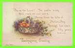 THANKSGIVING GREETING - CARD TRAVEL IN 1917 - P.A. OWEN CO - - Thanksgiving