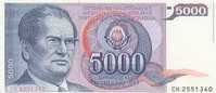 YOUGOSLAVIE   5 000 Dinara Daté Du 01-05-1985   Pick 93a  Signature 12  ****BILLET  NEUF**** - Joegoslavië