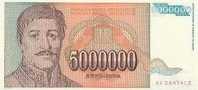 YOUGOSLAVIE  5 000 000 Dinara Daté De 1993   Pick 132   ****BILLET  NEUF**** - Yougoslavie