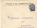 BD004 /  BRIT. LEVANT - 1910 – Ex  BPO Constantinople Nach Budapest  – Edward – überdruckt 1 Piastre - Levant Britannique