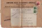 BELGIUM OCCUPATION USED COVER 1916 CANCELED BAR TOURNAI-DOORNICK - OC1/25 Generaal Gouvernement