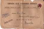 BELGIUM OCCUPATION USED COVER CANCELED BAR ROCHEFORT - OC1/25 Generalgouvernement 
