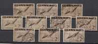 P202.-.SWITZERLAND  /  SUIZA .- 1929-1930 .- 2 Fr. BIRD CARRYING LETTER .- SCOTT # C15. USED LOT - Usados